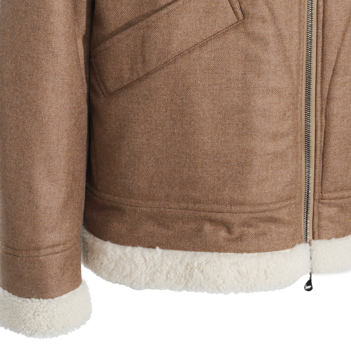 Kiton Shearling Detailing Jacket In Brown