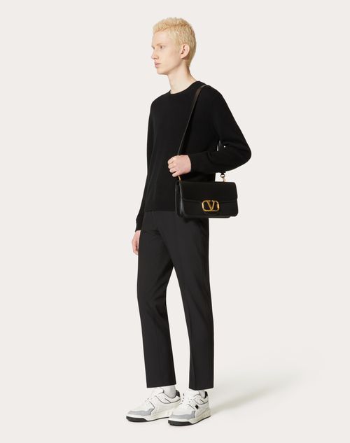 Valentino Small Vlogo Messenger Bag In Black