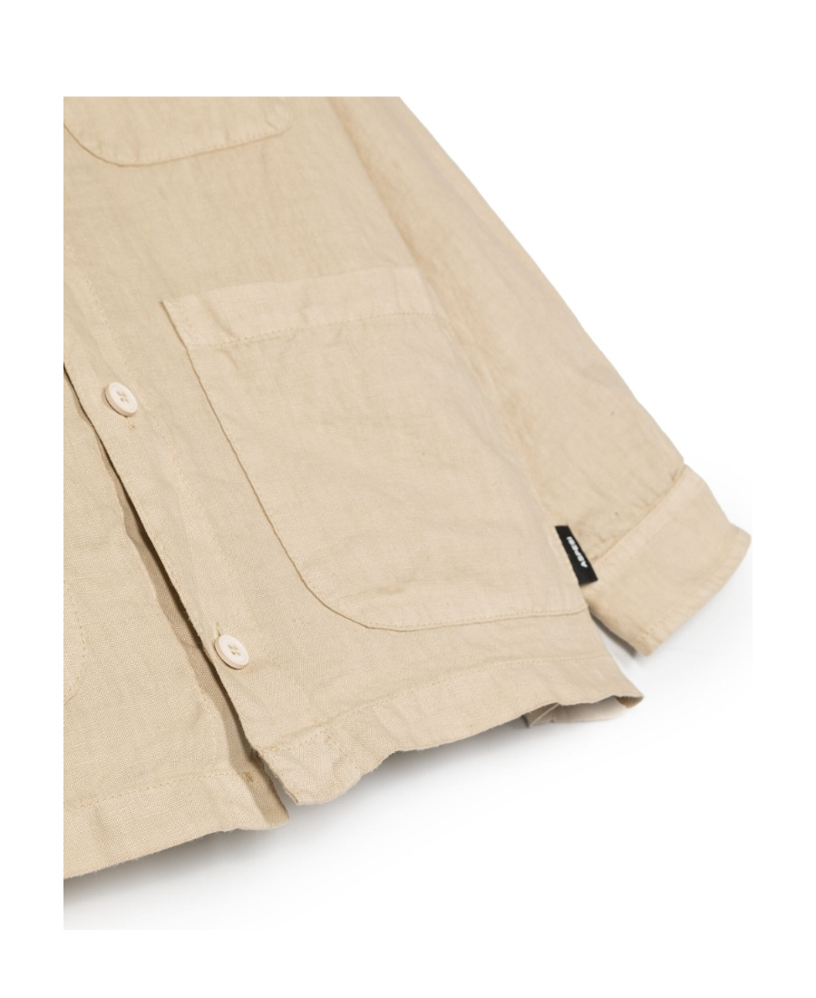 Aspesi Button-fastening Linen Shirt In Nude