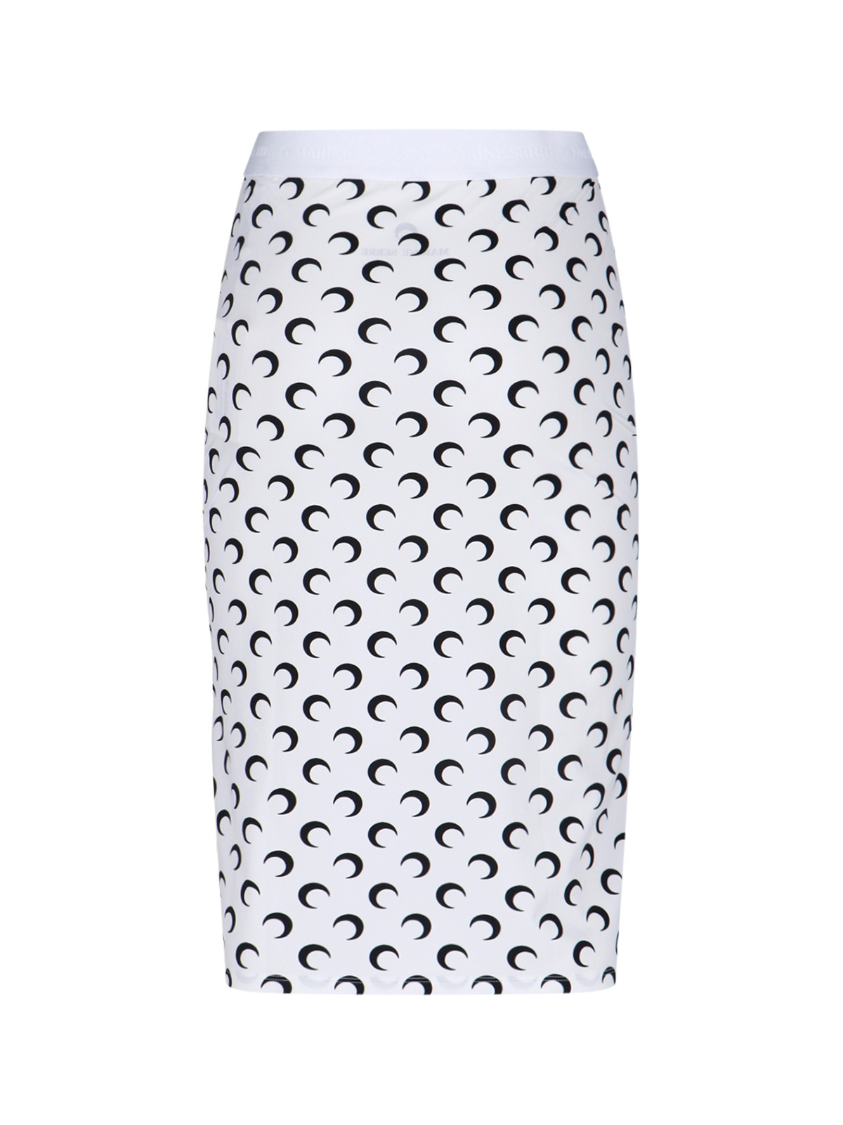 Marine Serre Midi Skirt With Crescent Moon Pattern In White