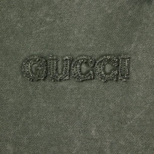 Shop Gucci Logo-embroidered Cotton Track Pants In Green