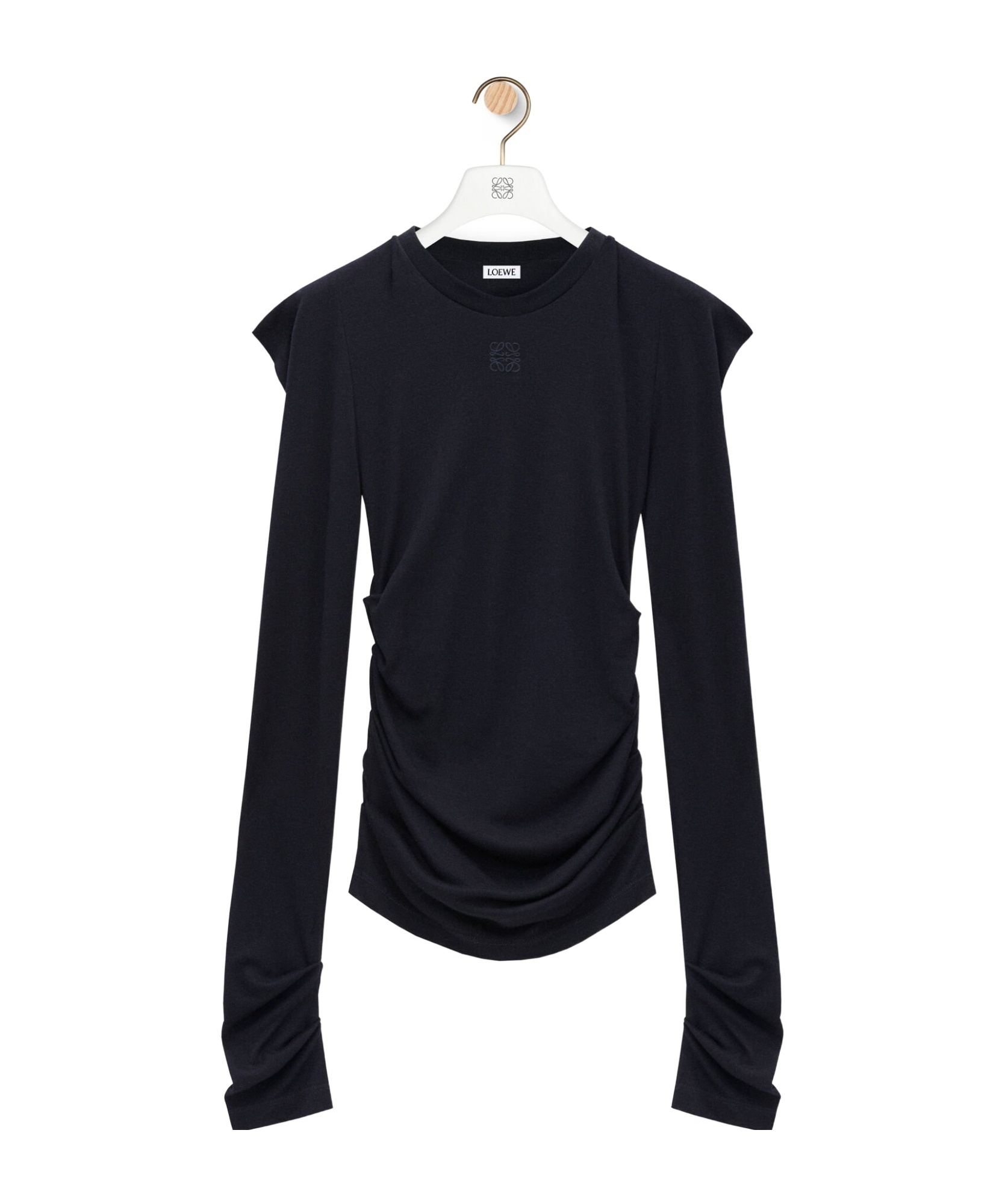Loewe Long Sleeve Top In Viscose And Silk In Black