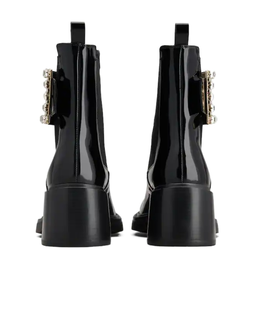 Roger Vivier 60mm Viv Ranger Patent Leather Boots In Black