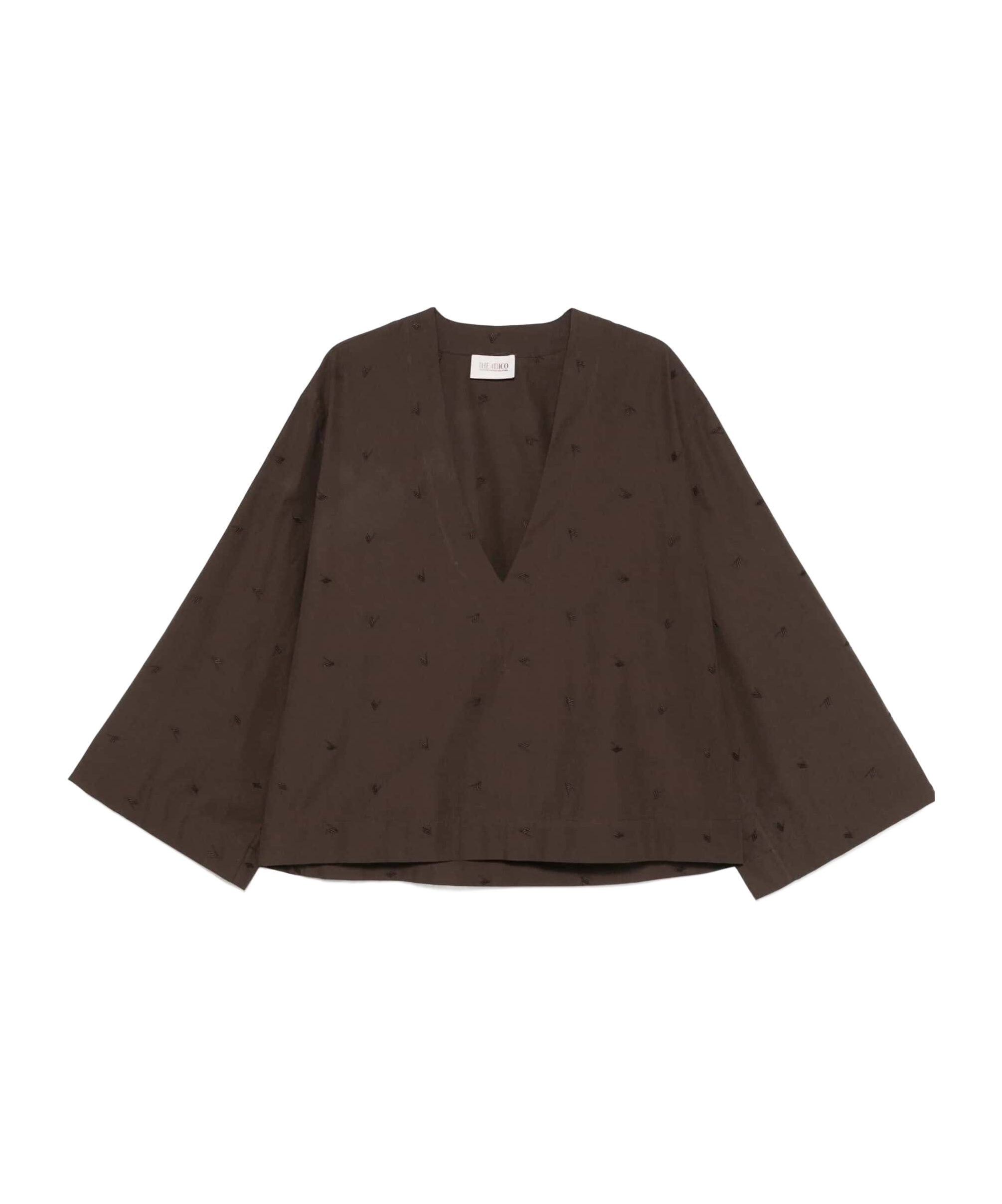 Attico Long Sleeve Top In Brown