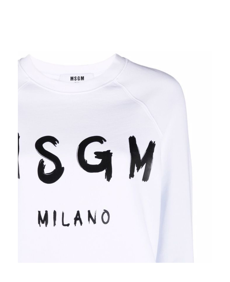 Msgm Relaxed-fit Sweatshirt With Bold Graphic Print In White