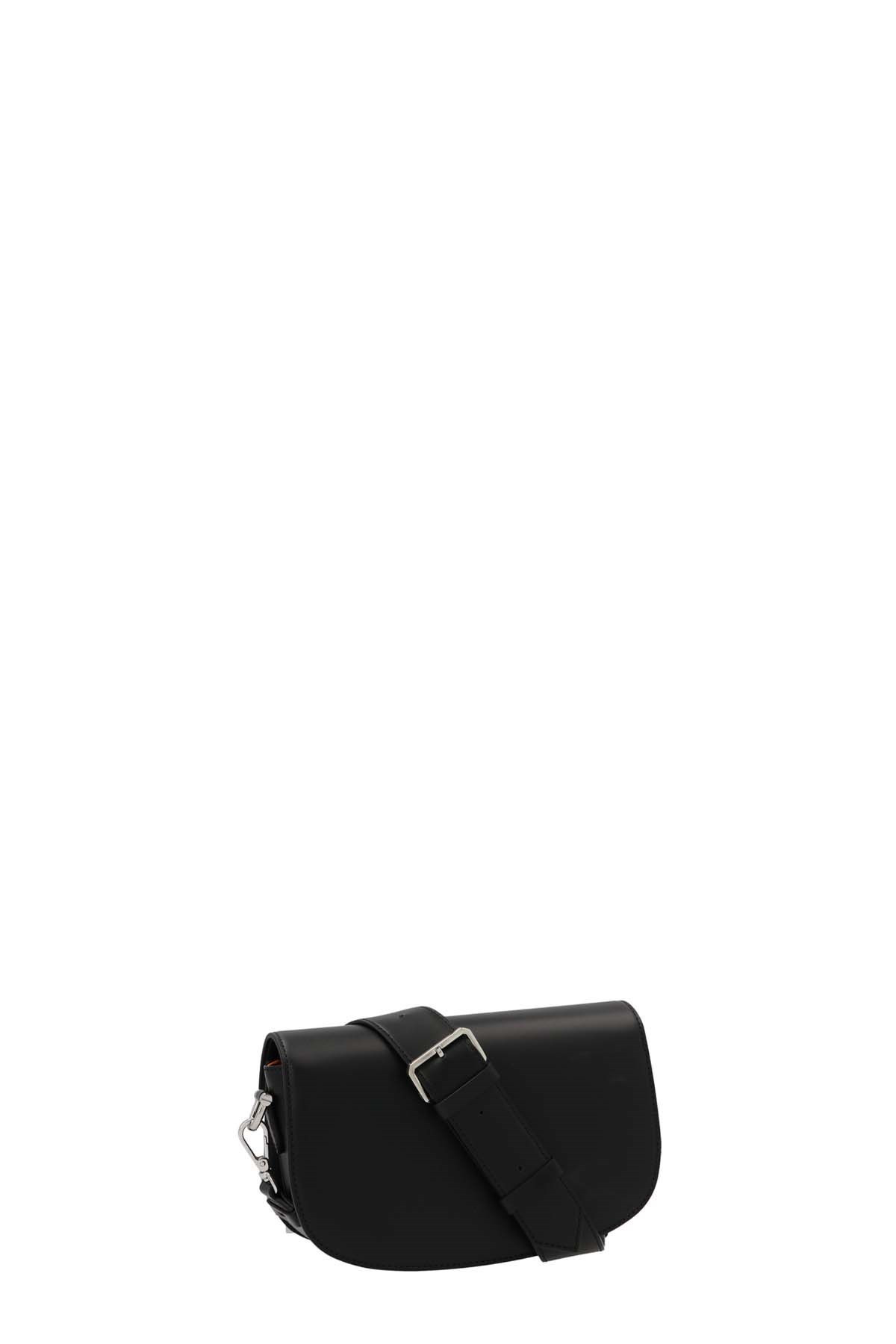 Mcm Logo Shoulder Bag In Black