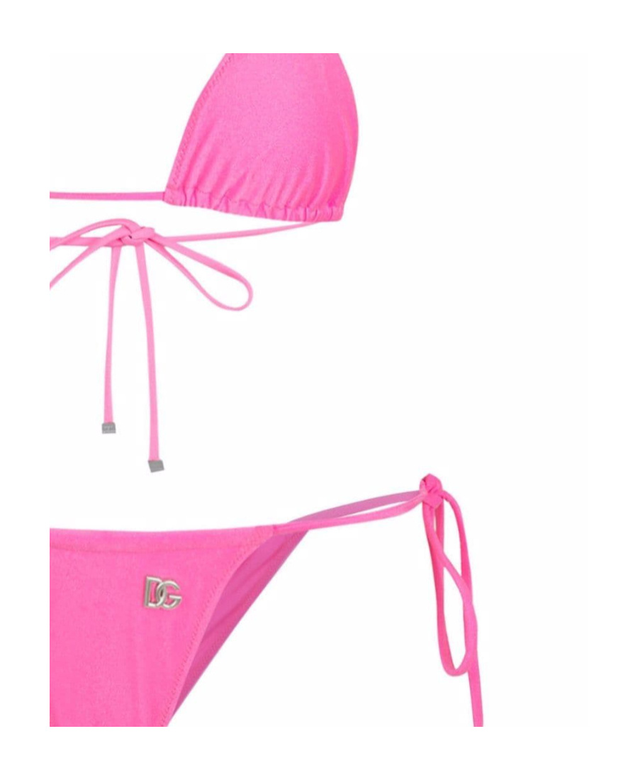 Dolce & Gabbana Halterneck Triangle Bikini In Pink