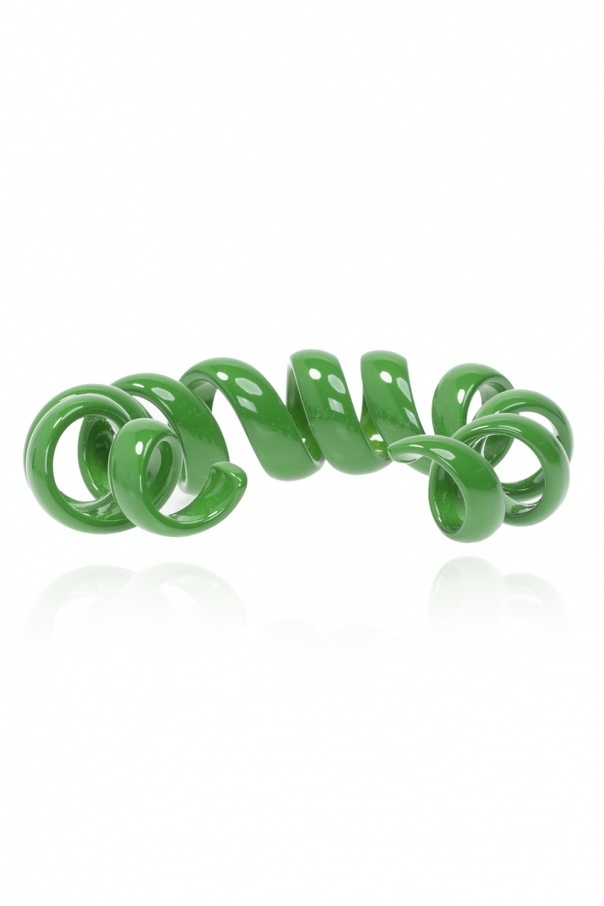 Bottega Veneta Coiled Open-cuff Bracelet In Green