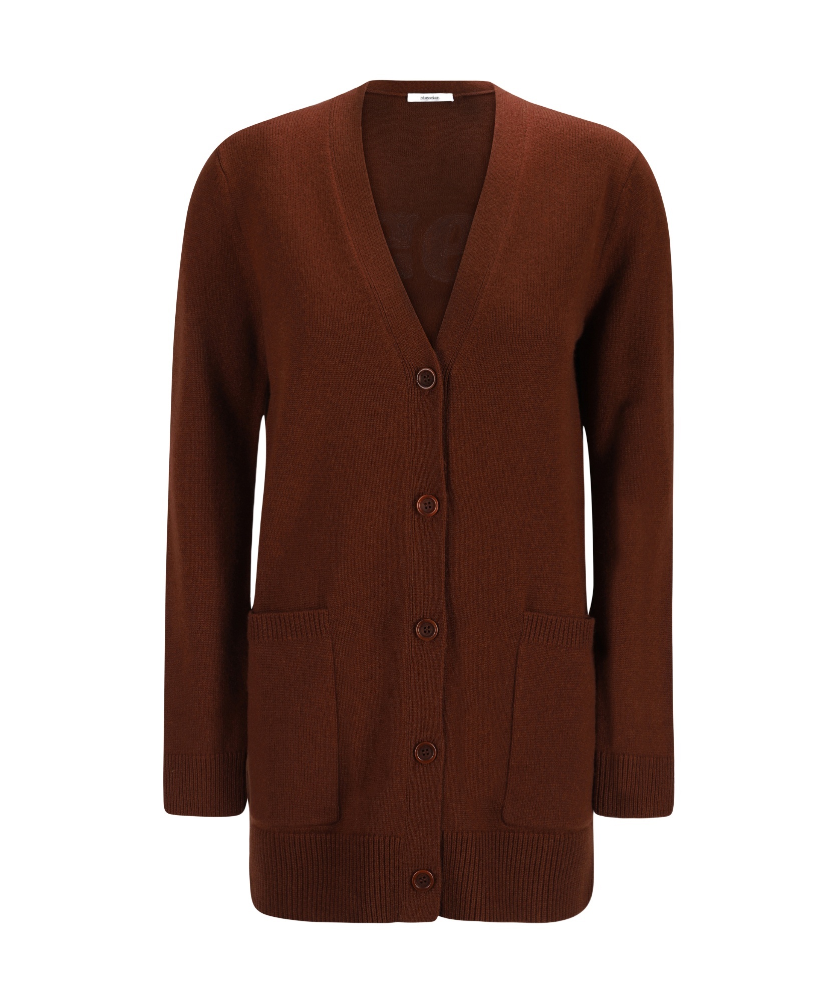 Max Mara Villar V-neck Long-sleeved Cardigan In Brown