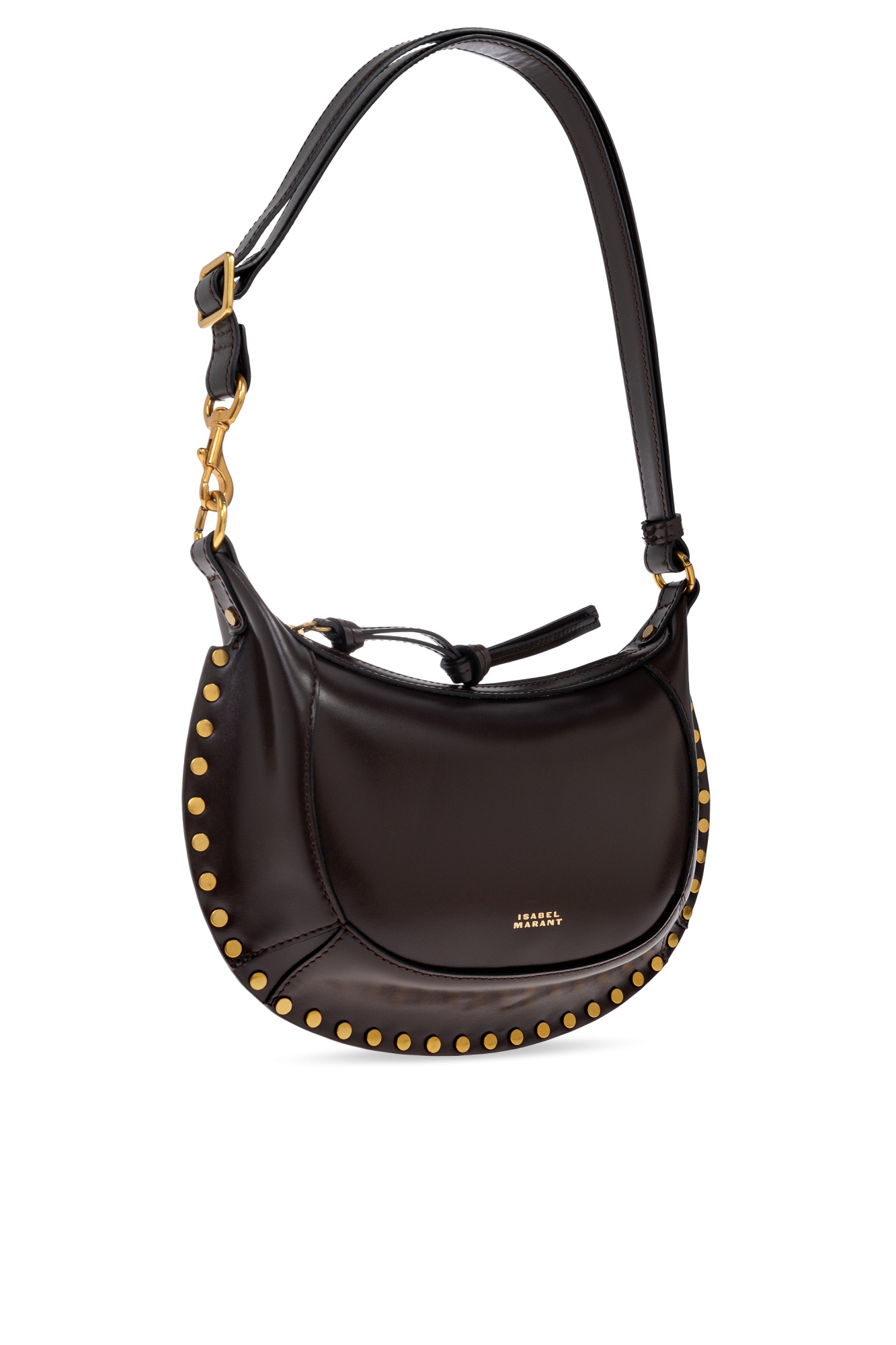 Isabel Marant Oskan Moon Studded Shoulder Bag In Brown
