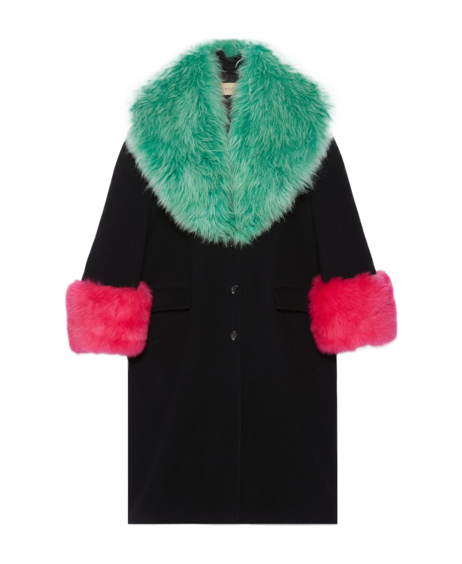 Gucci Interlocking G Oversized Coat In Black