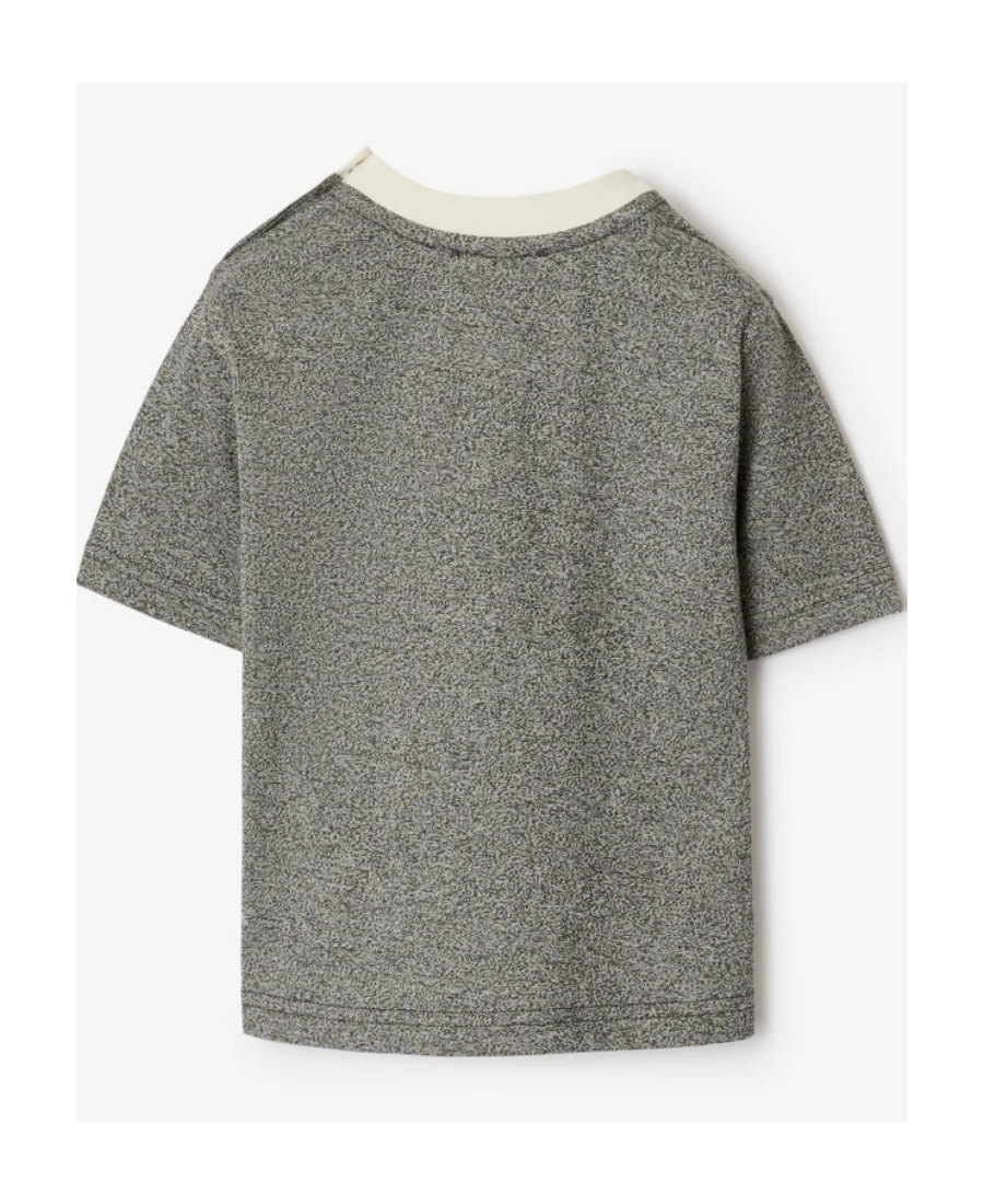 Burberry Ekd-embroidered Two-tone T-shirt In Gray