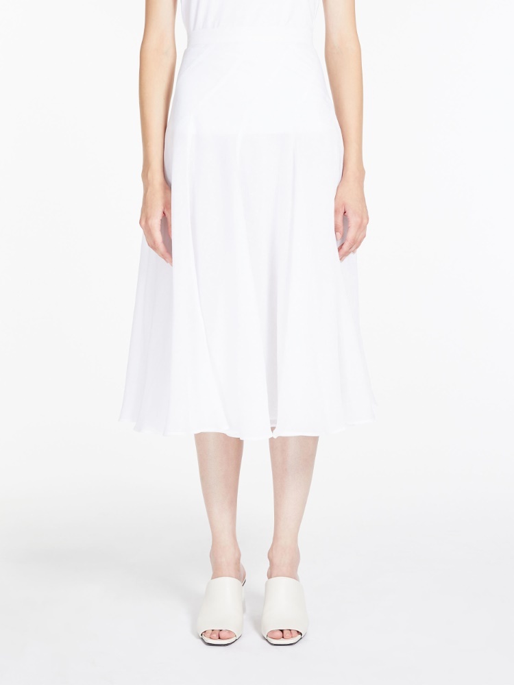 Max Mara Pleated Skirt In White
