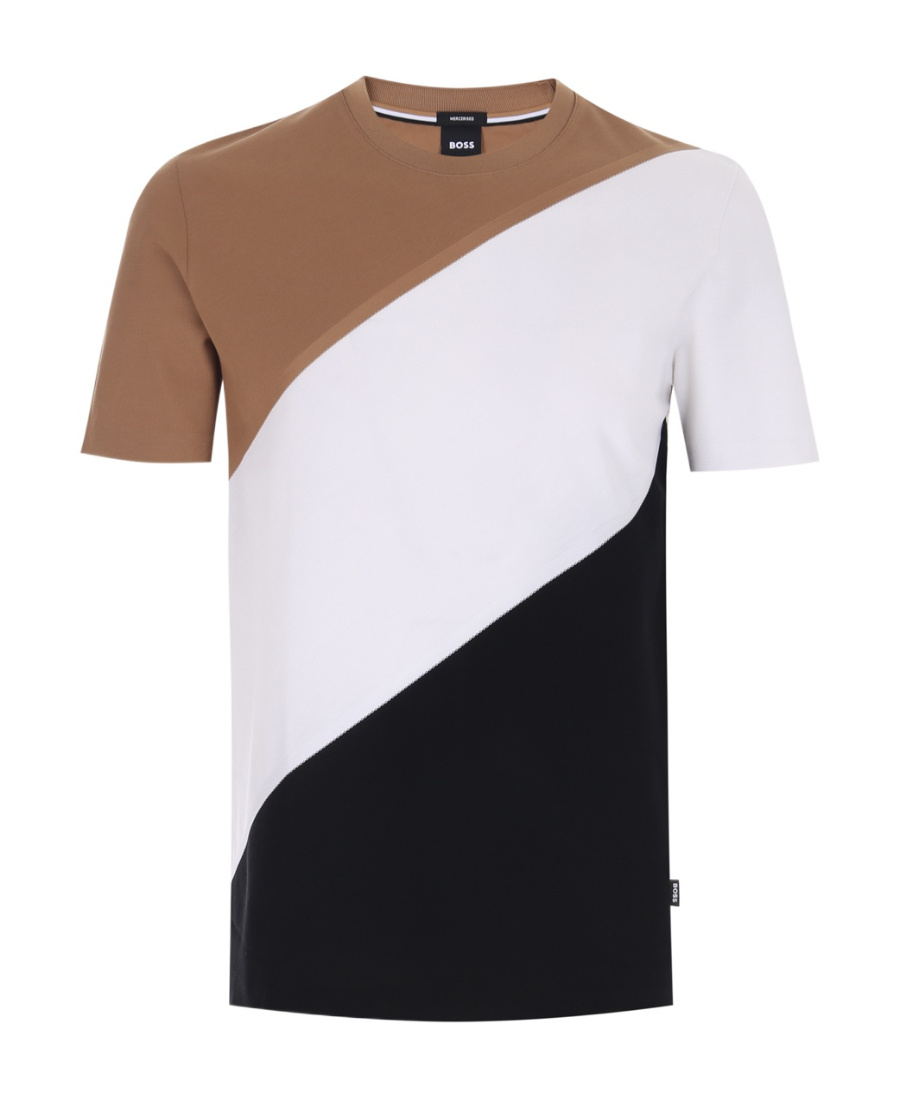 Hugo Boss Tilburt 323 Colour-block T-shirt In Black