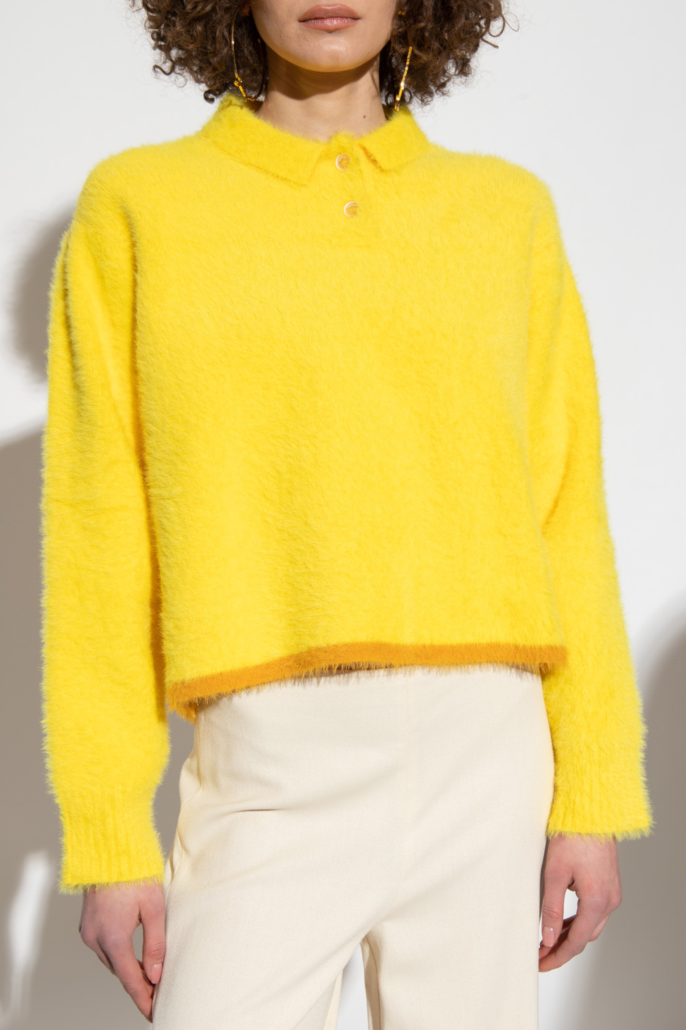 Shop Jacquemus Le Polo Neve Polo Shirt In Yellow