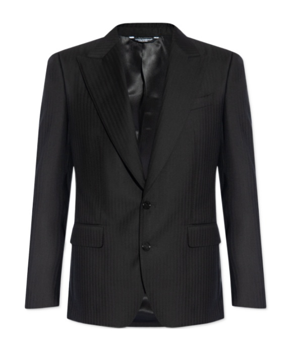 Dolce & Gabbana Single-breasted Wool Blazer In Black