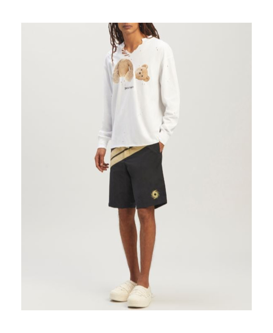 Palm Angels Oversized Sweatshirt With Bear Print In White