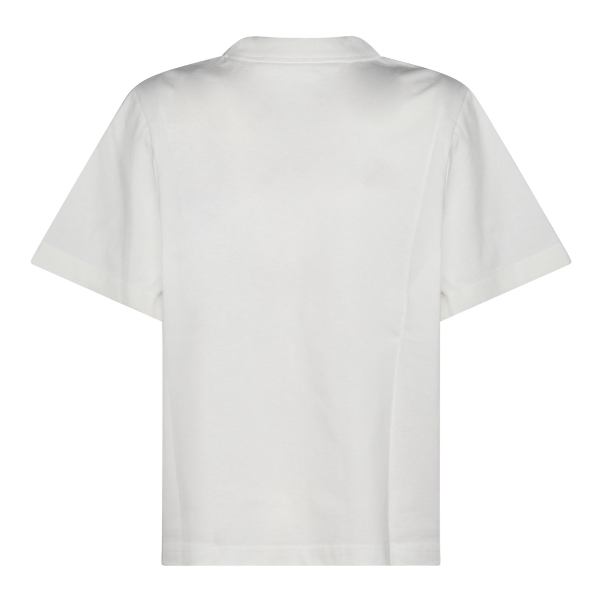 Bottega Veneta Crew Neck Cotton T-shirt With Popeline Lining In White
