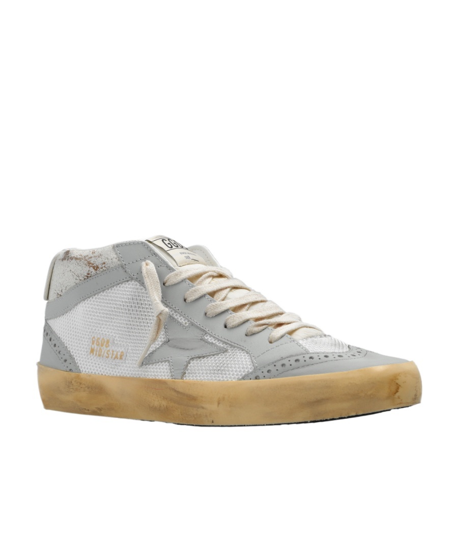 Golden Goose Mid Star Lace-up Sneakers In Gray