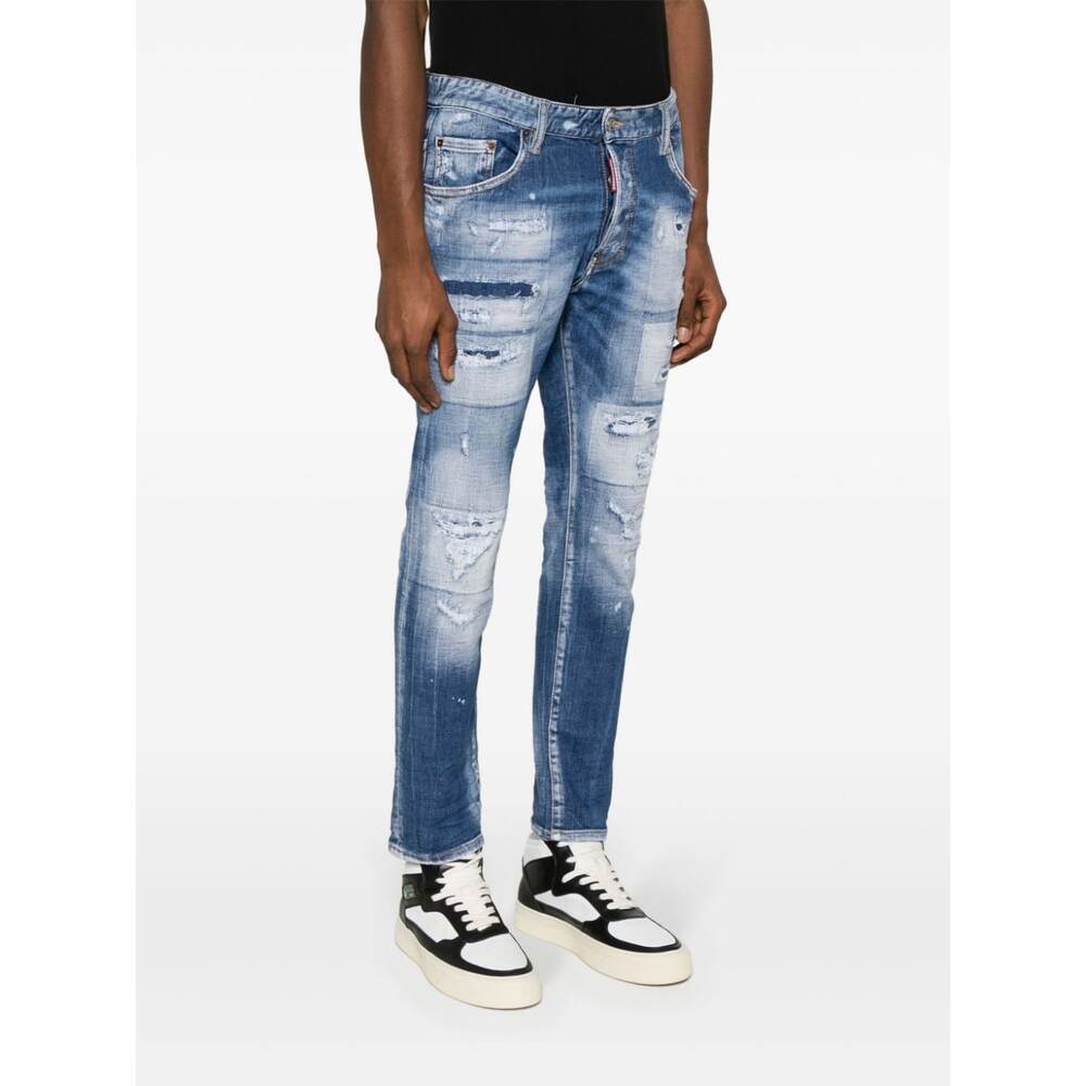 Dsquared2 Dsquared Men Stretch Denim Skater Jeans In Blue