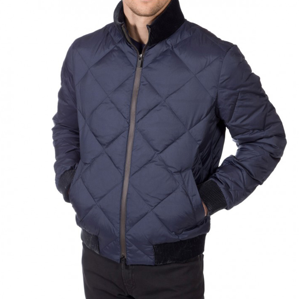 Armani Collezioni Quilted High-neck Down Jacket In Black