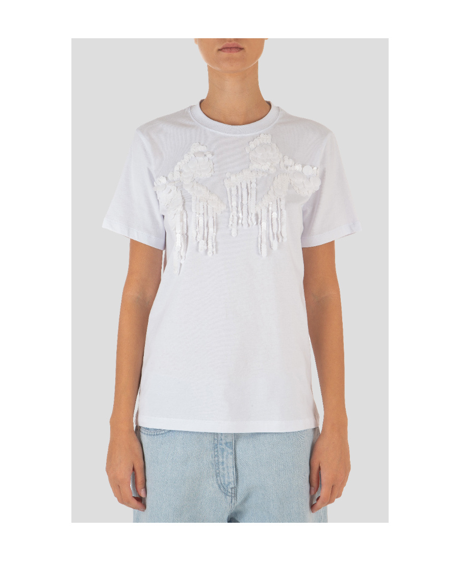 Msgm Logo Short-sleeved T-shirt In White