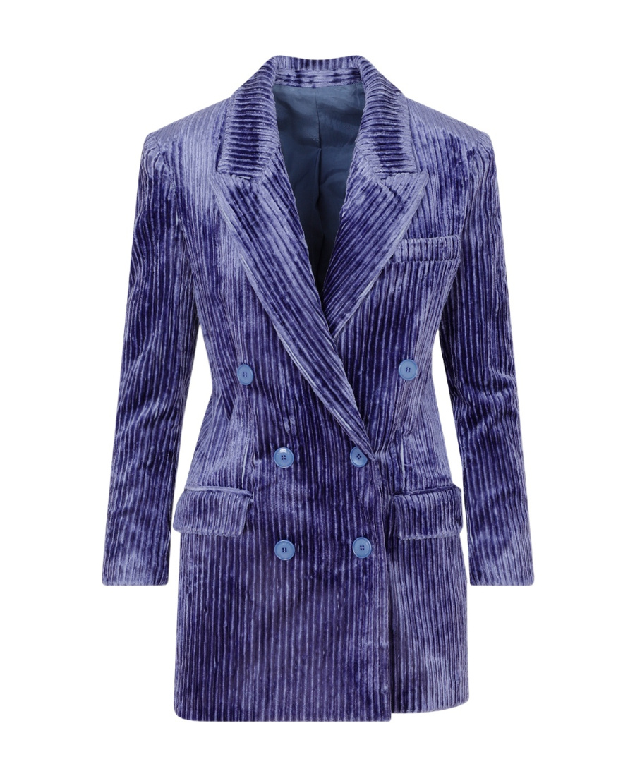Isabel Marant Purple Dita Corduroy Double-breasted Blazer In Blue