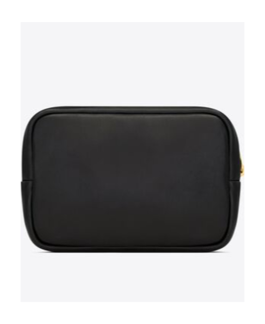 Saint Laurent Cassandre Mini Make-up Bag In Black