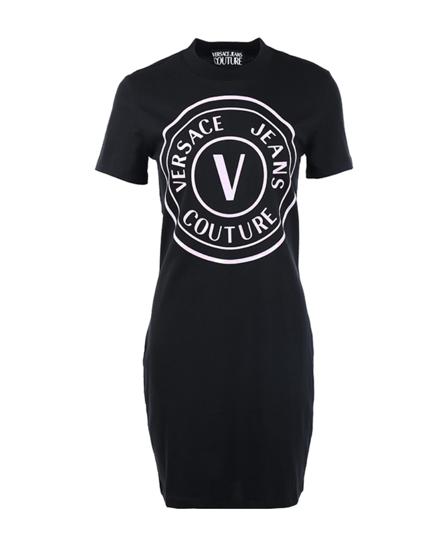 Versace Jeans Logo-print T-shirt Minidress In Black