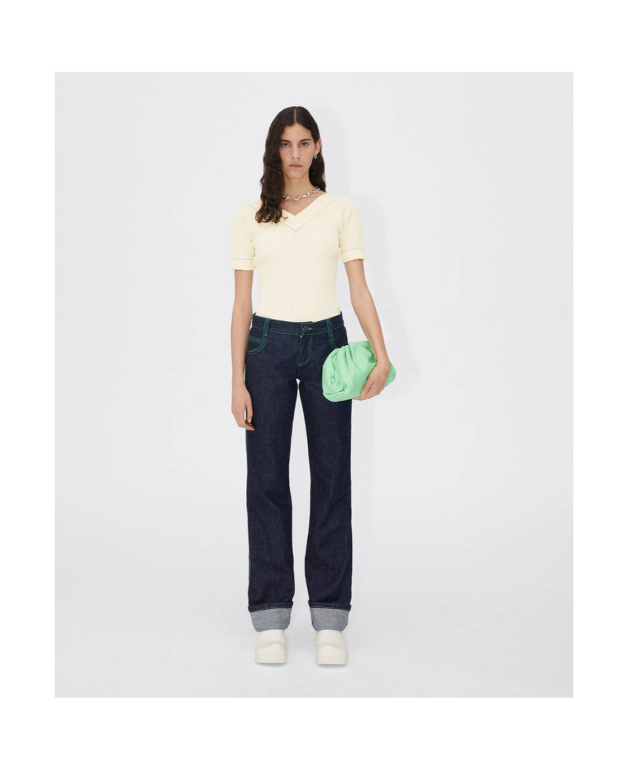 Bottega Veneta The Pouch Clutch Bag In Green