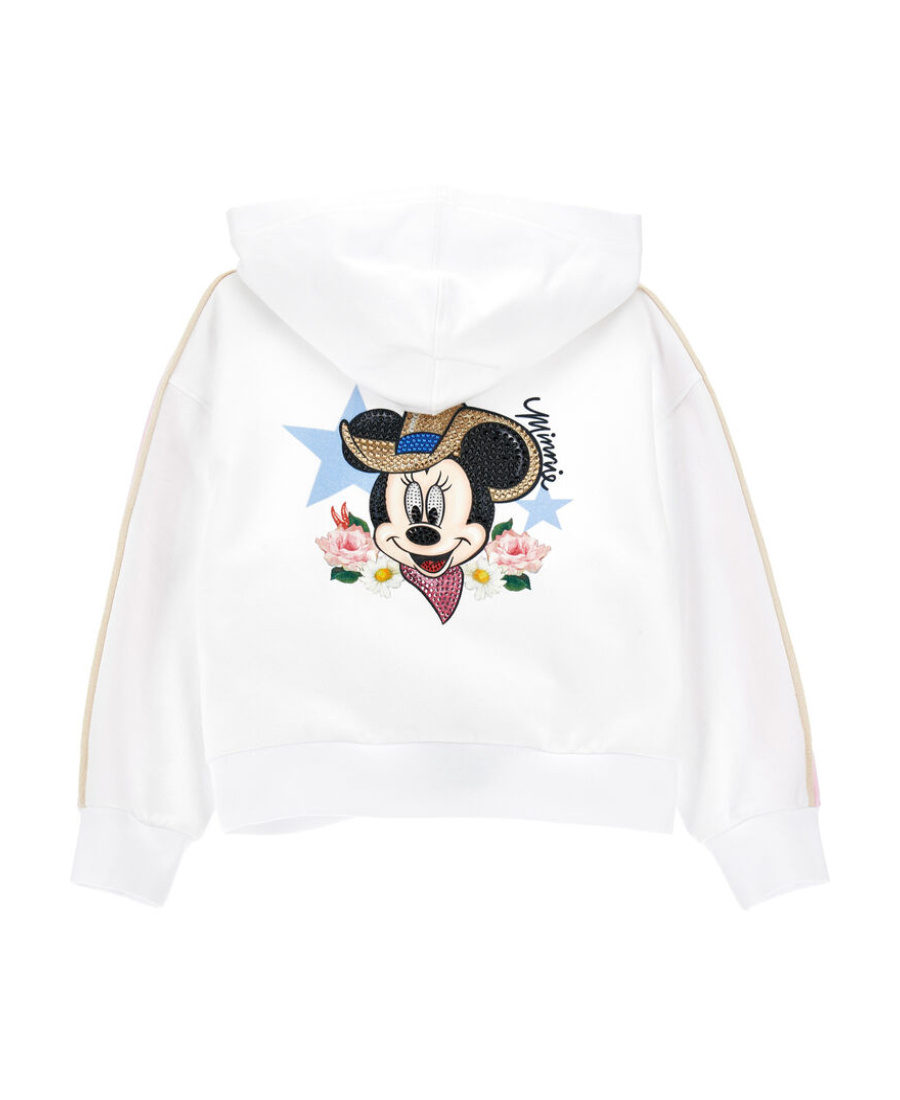Monnalisa Minnie Cotton Sweatshirt In White