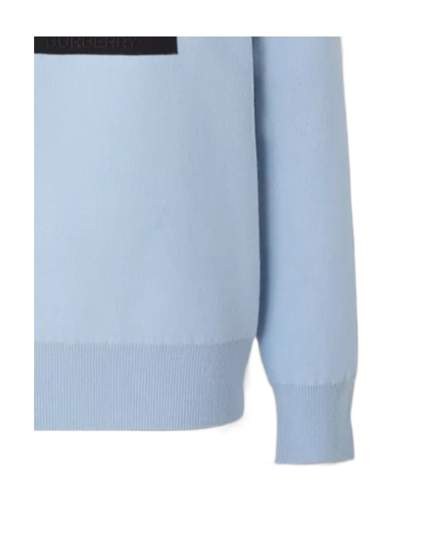 Burberry Letter-graphic Technical Wool-blend Jumper In Blue