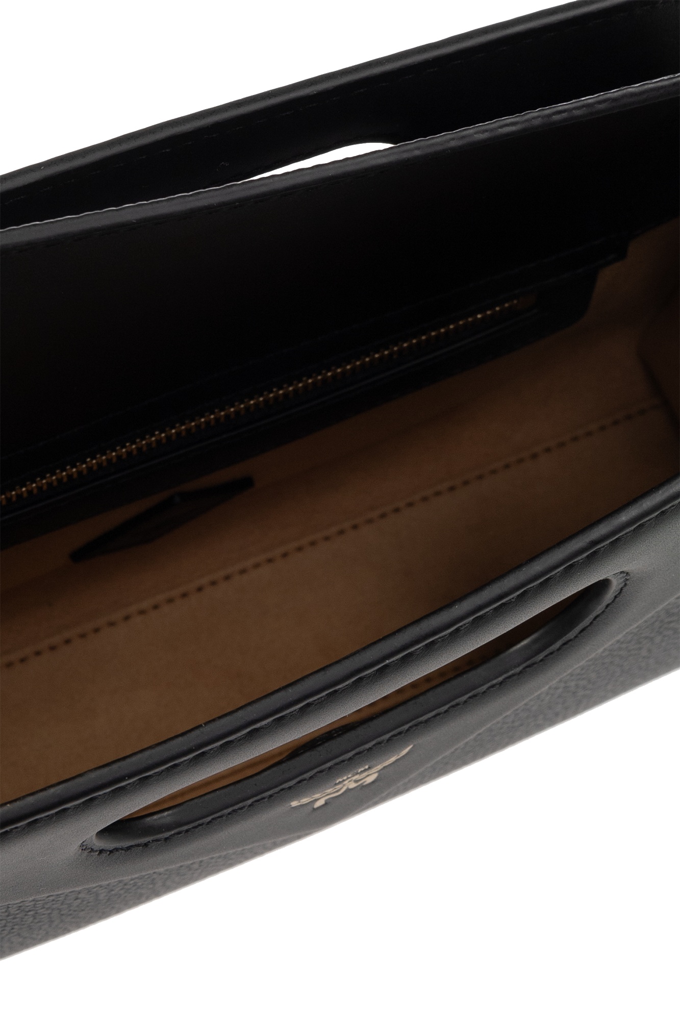 Mcm Logo Shoulder Bag In Black