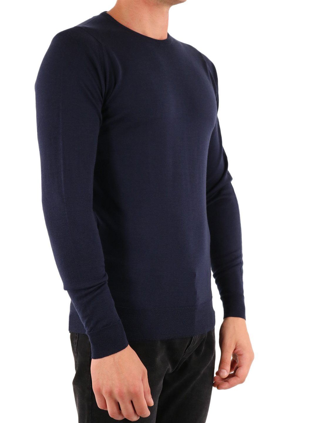 John Smedley Crew-neck Knit Jumper In Black