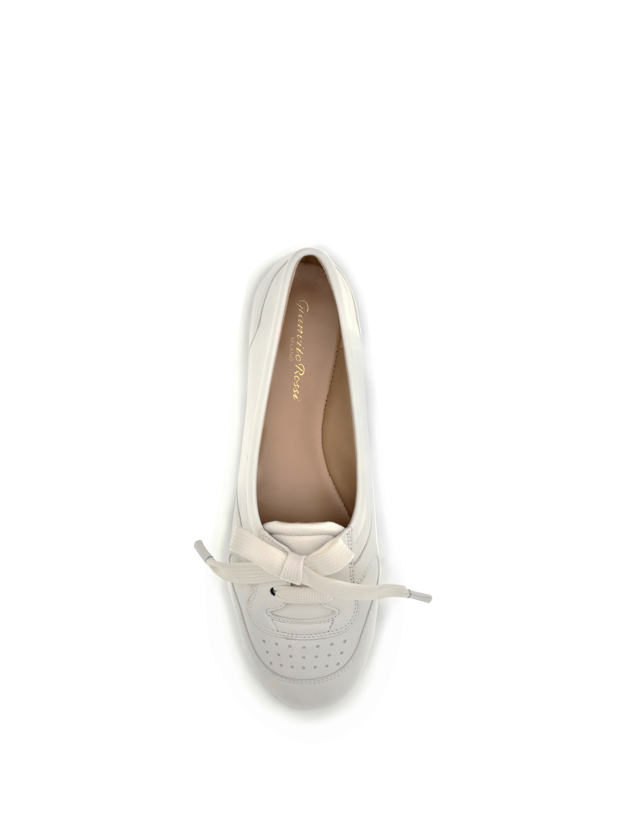 Gianvito Rossi Women Lace-up Leather Vault Ballerinas In White