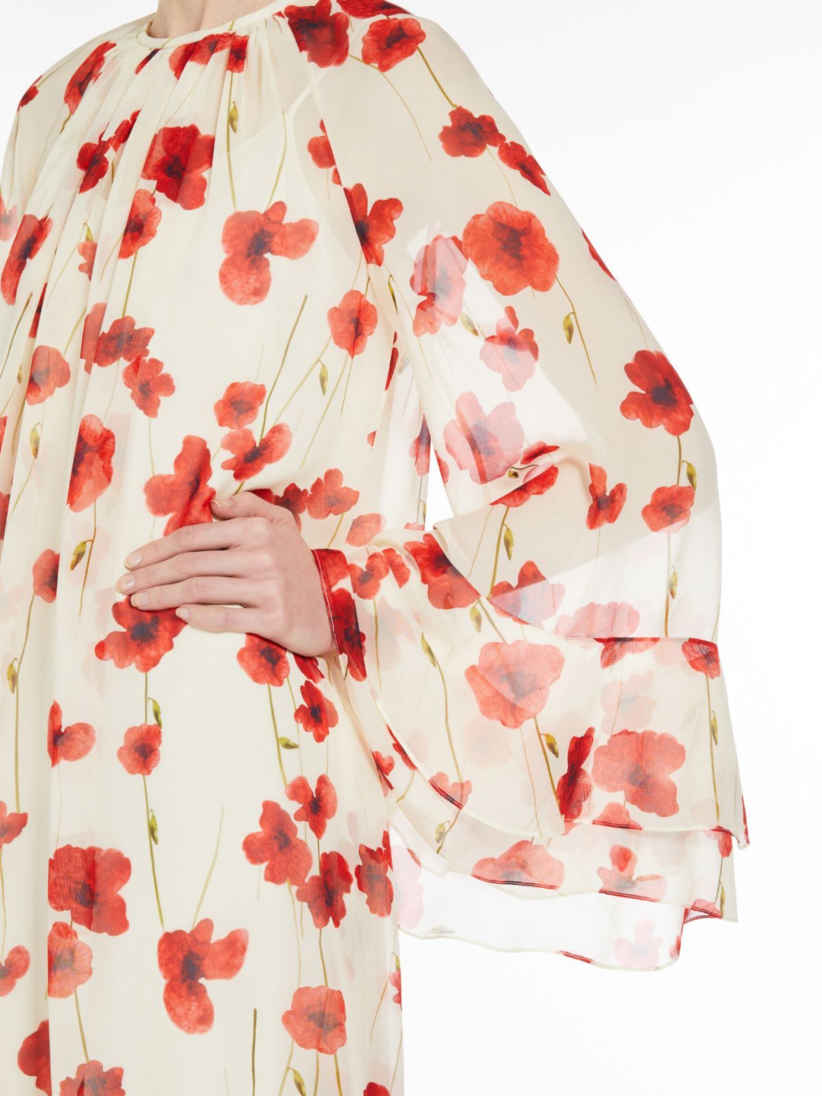 Max Mara Long-sleeved Dress In White
