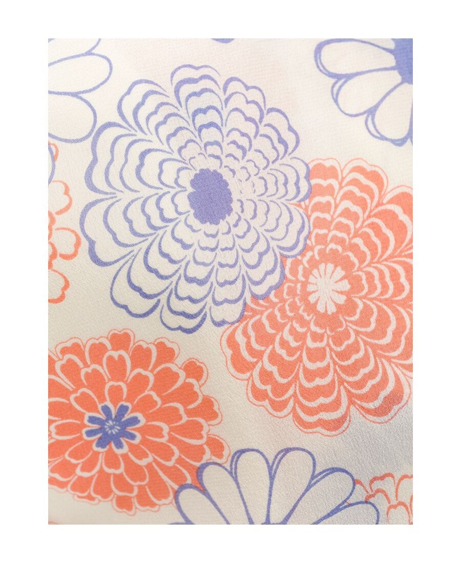 Kenzo A Short Sleeveless Dress With Plum Blossoms In White