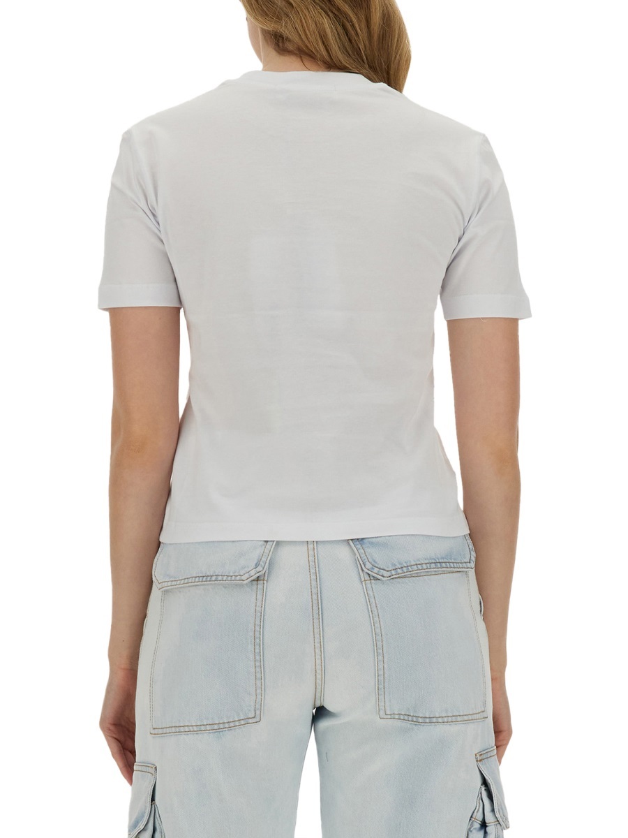 Msgm Logo Logo Short-sleeved T-shirt In White