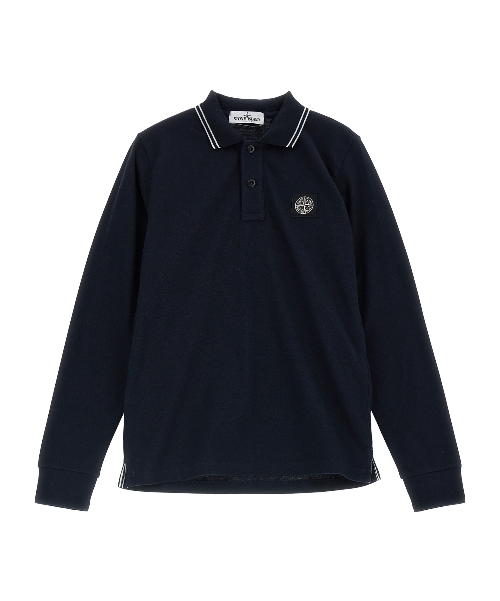 Stone Island Long-sleeved Polo Shirt In Blue