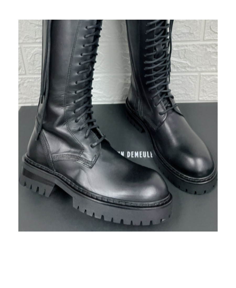 Ann Demeulemeester Lace Up High Boots In Black