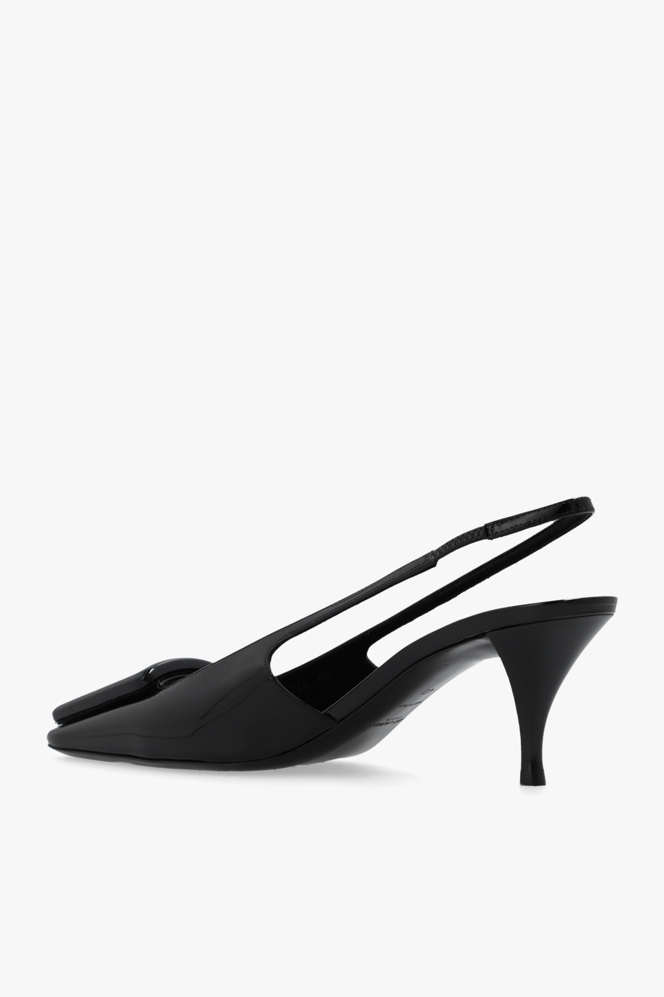 Saint Laurent 24 Slingback Pumps In Patent Leather In Black