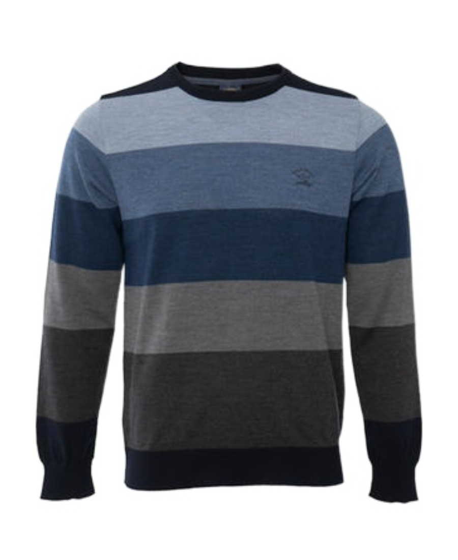 Paul & Shark Round-neck Long-sleeved Sweater In Black
