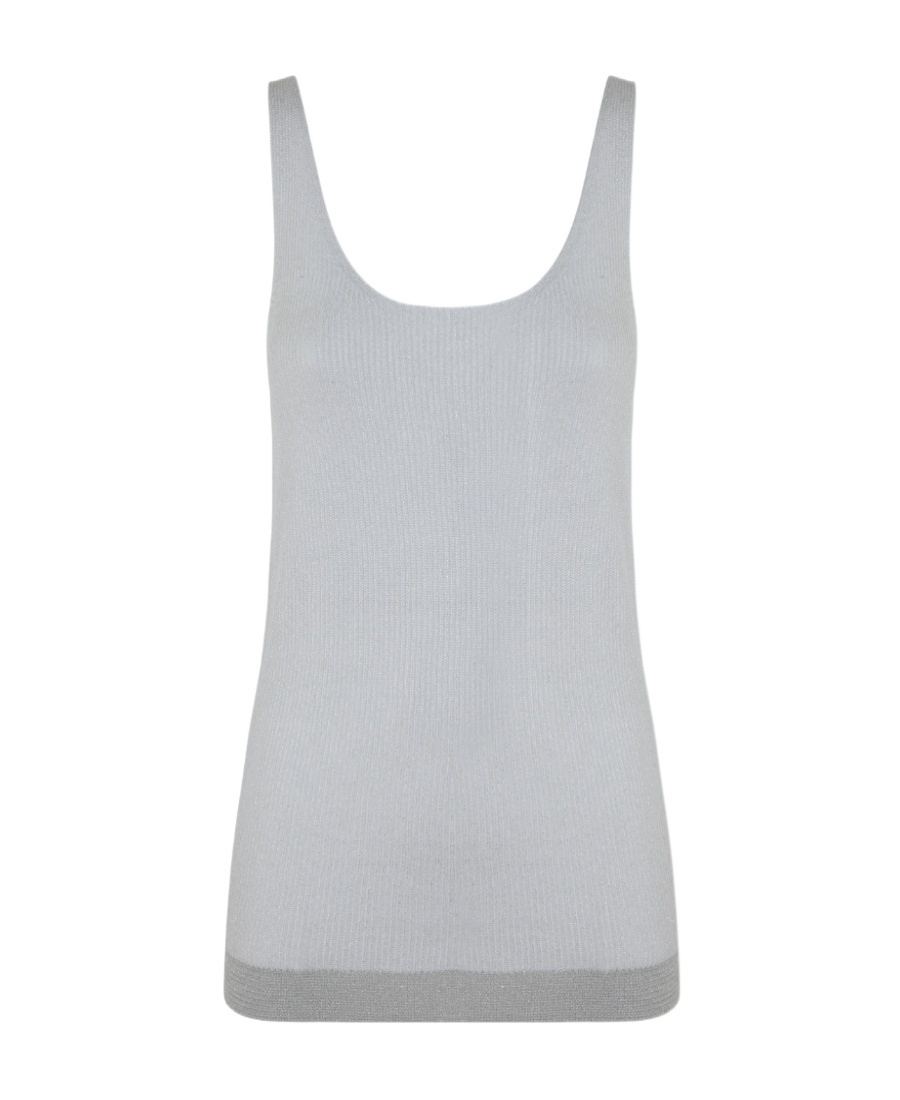 Fabiana Filippi Round-necked Knitted Vest In Gray