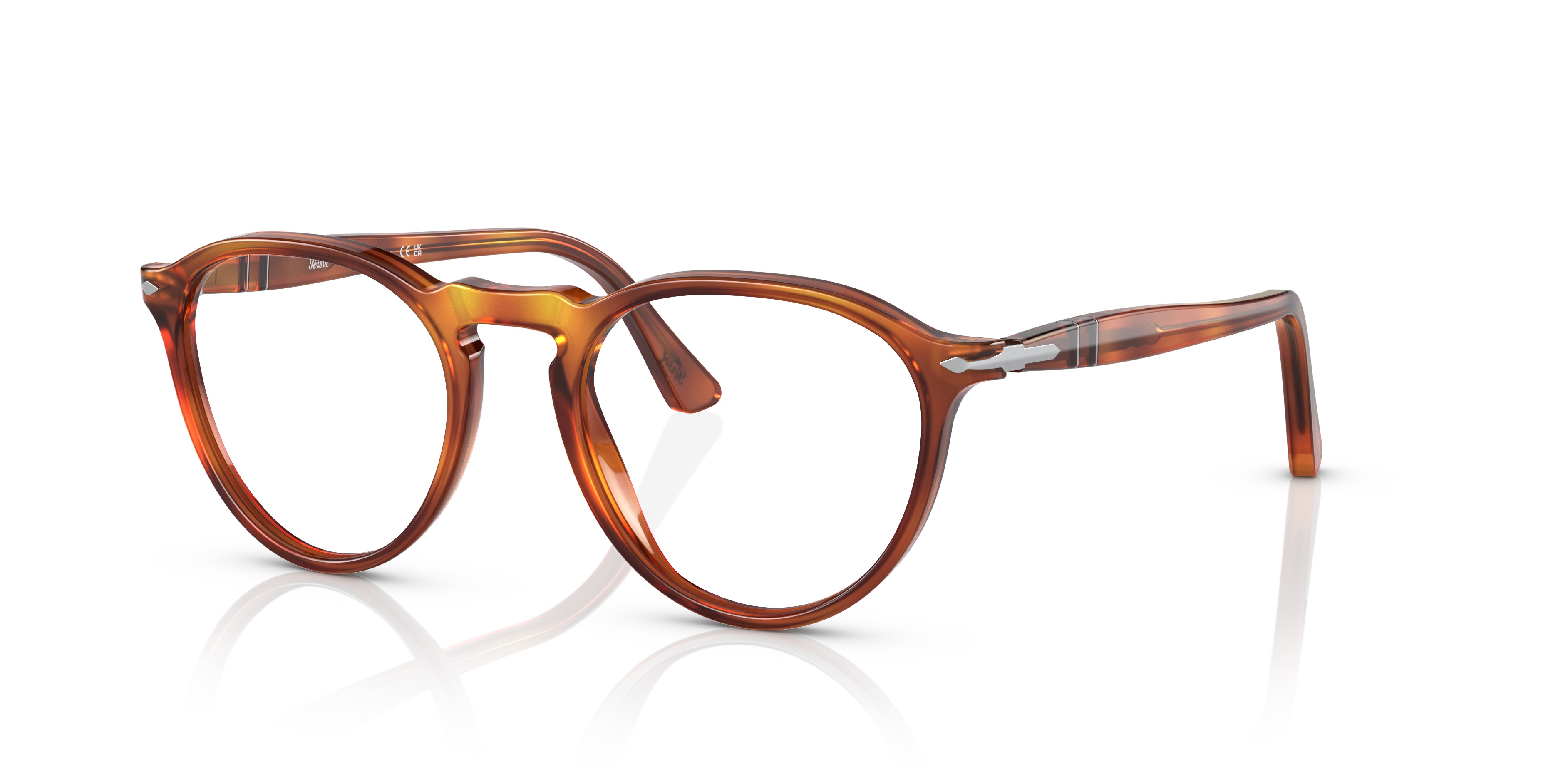 Persol Tortoiseshell-effect Round-frame Glasses In Brown