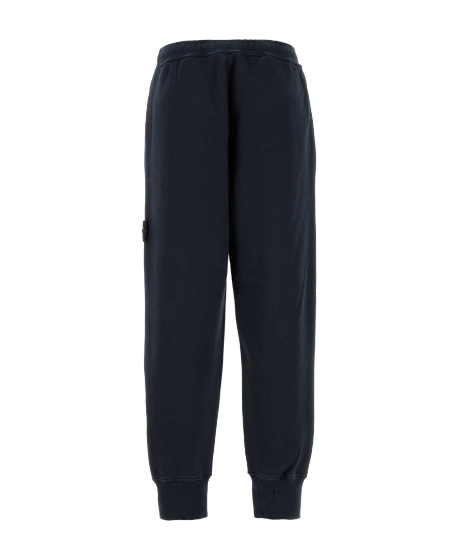 Stone Island Elastic Waistband Regular Fit Ribbed Cuffs Side Pockets In Blue