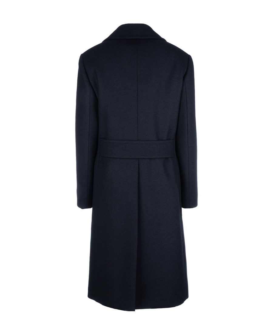 Prada Double-breasted Wool Coat In Blue