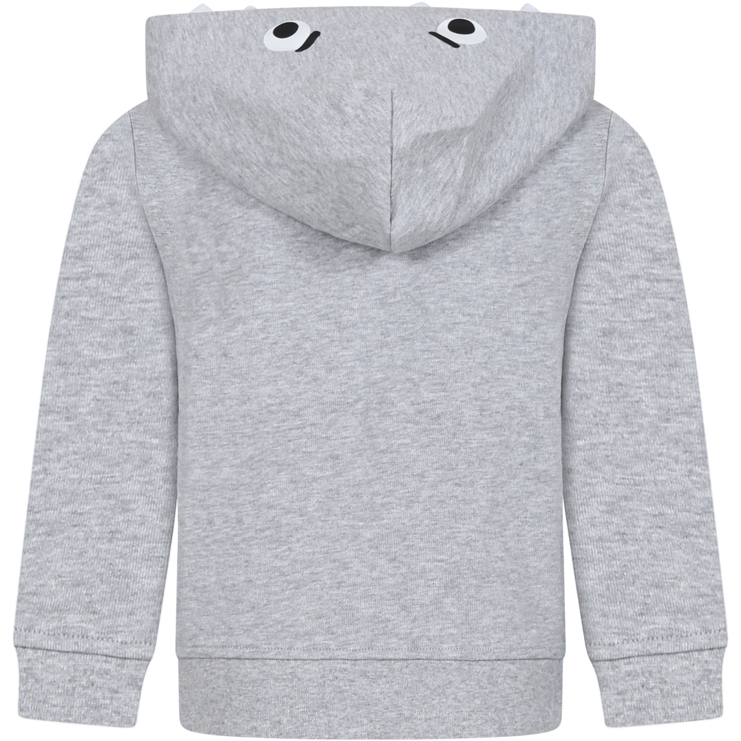 Stella Mccartney Kids Shark-shape Zipped Jersey Hoodie In Gray