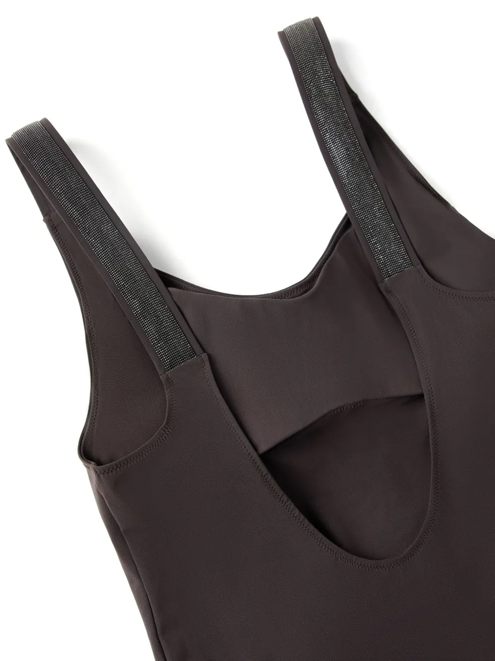 Brunello Cucinelli Sleeveless One-piece Swimsuit In Cedar Brown