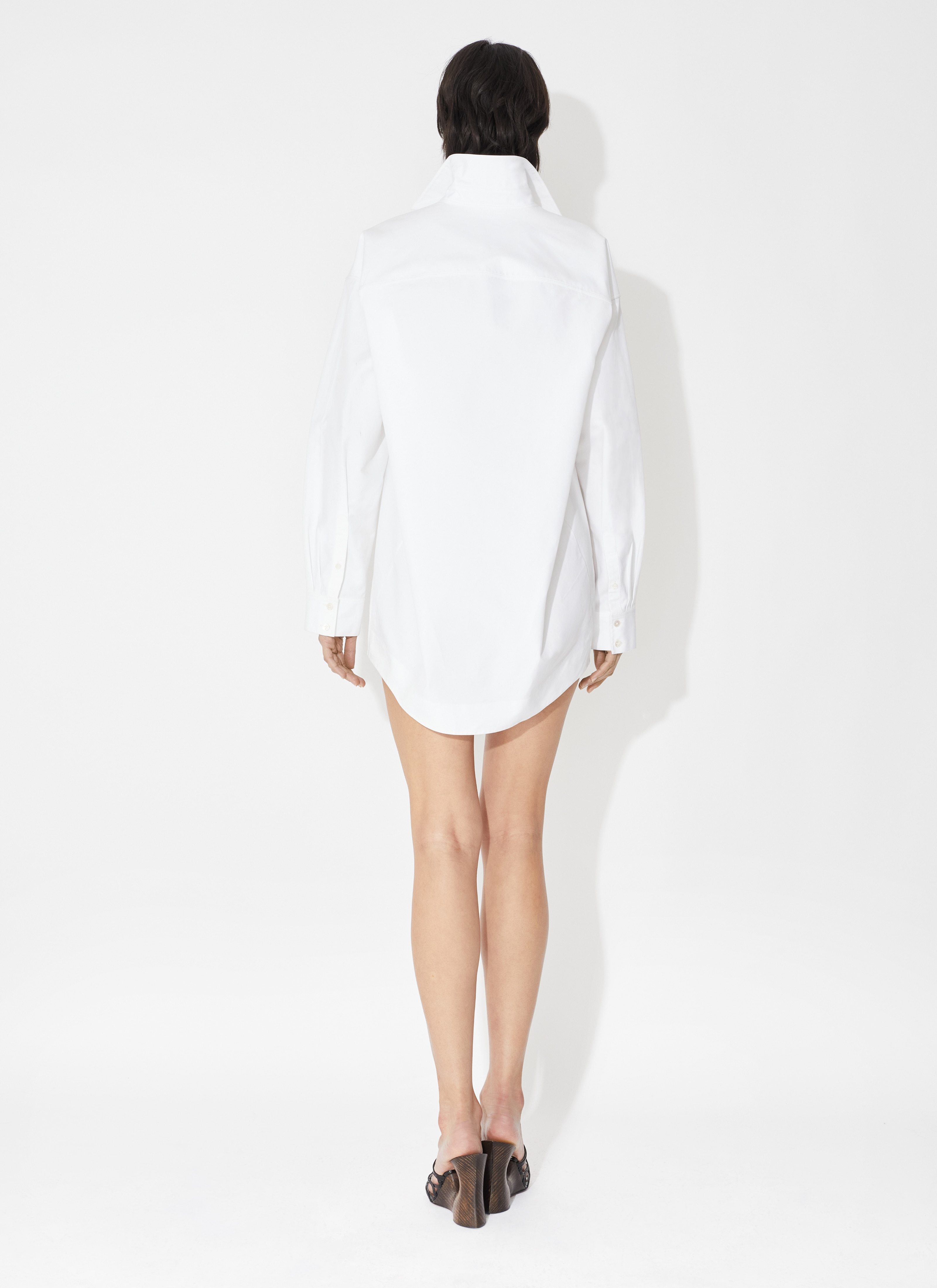 ALAÏA ALAÏA LONG-SLEEVED POPLIN SHIRT DRESS