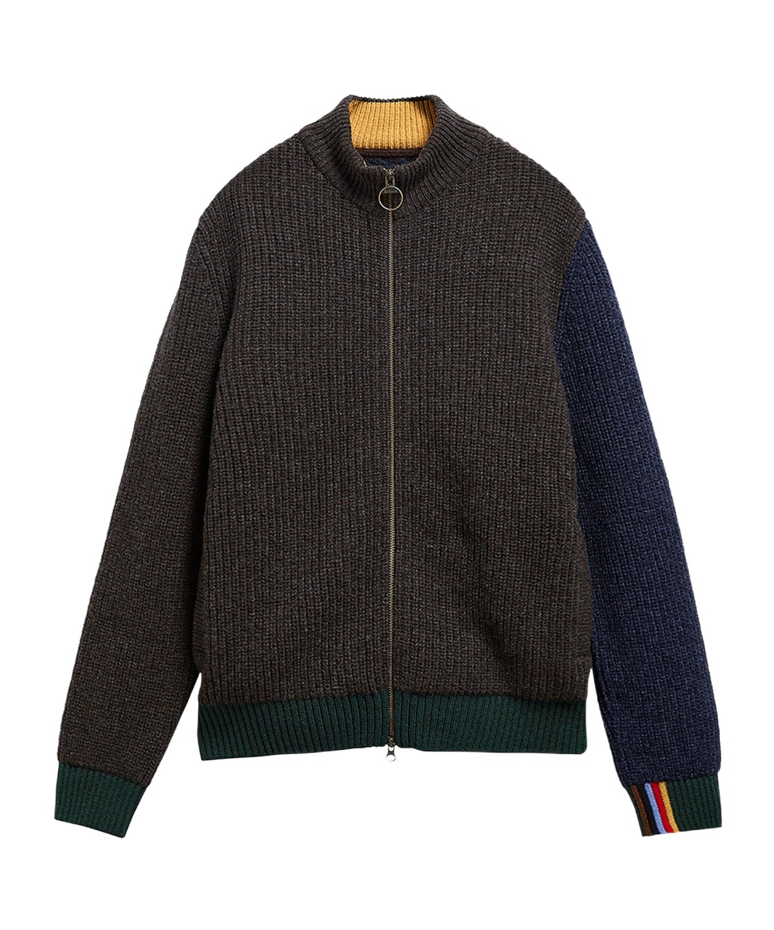 Barbour X Paul Smith Gamefair Cable-knit Zip-up Cardigan In Auburn